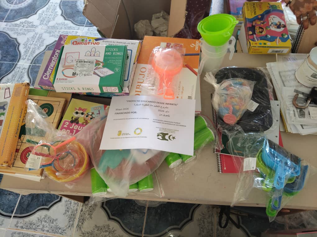 Material educativo recibido en la guardería, detalle