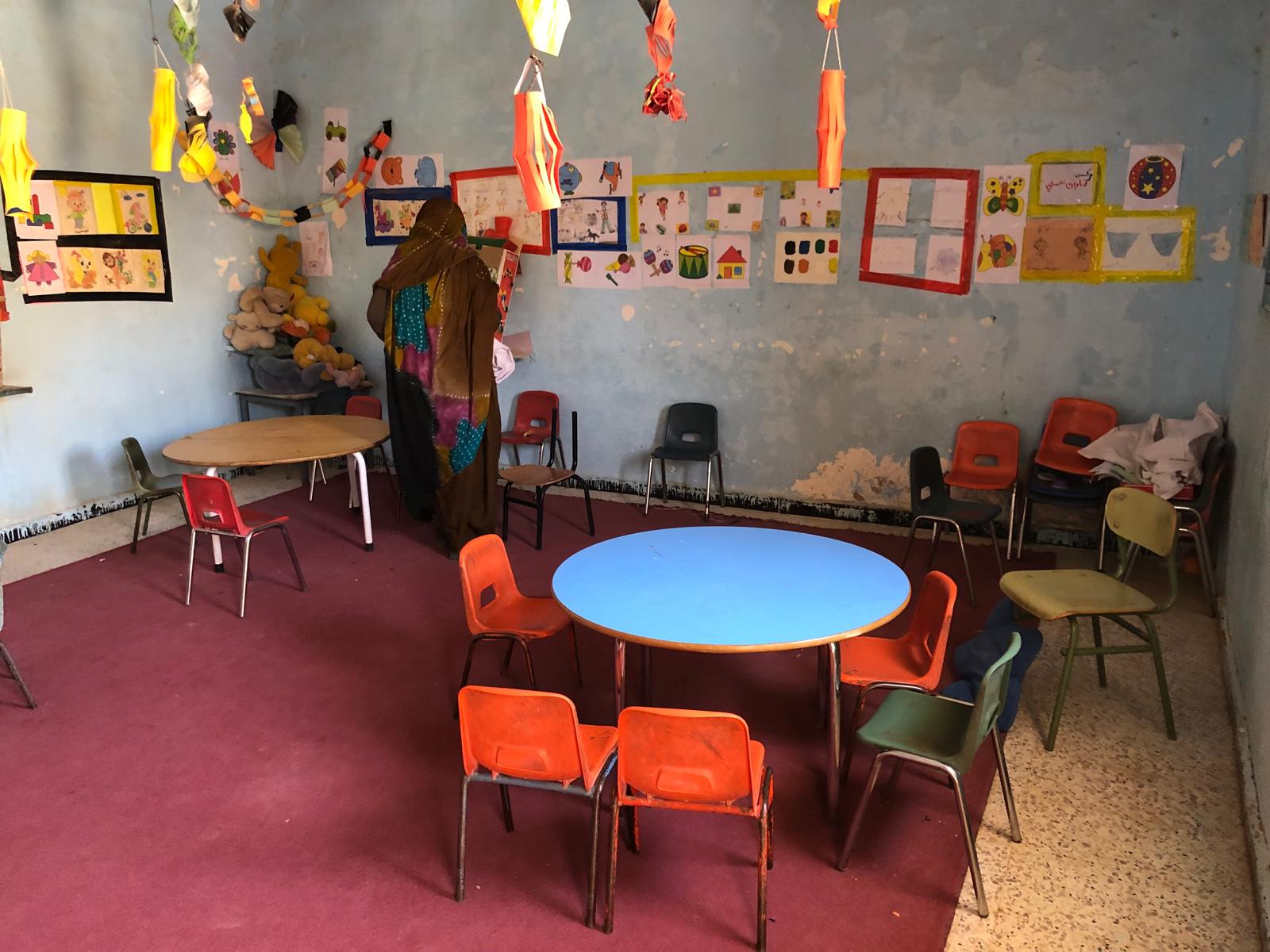 Interior de un aula durante la visita