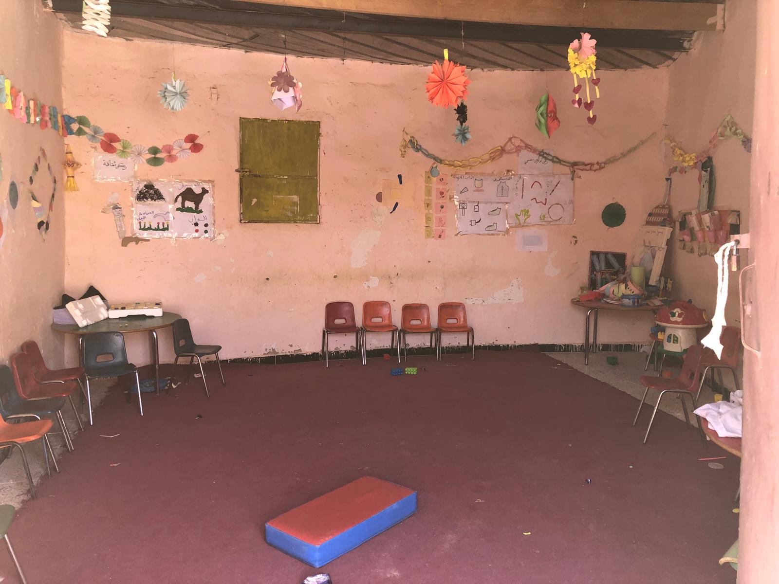 Aula de la guardería durante la visita